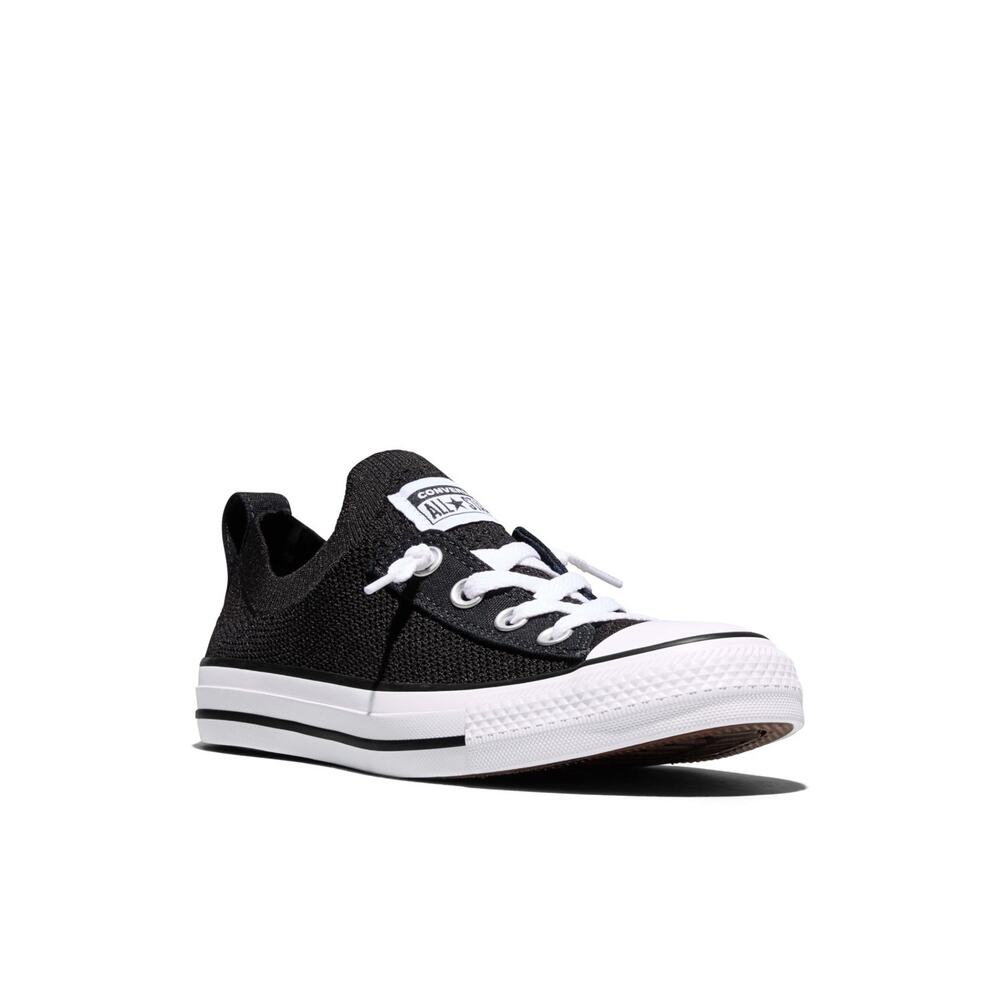 Converse Womens Chuck Taylor Shoreline Knit Slip On Shoe Black White Size 10